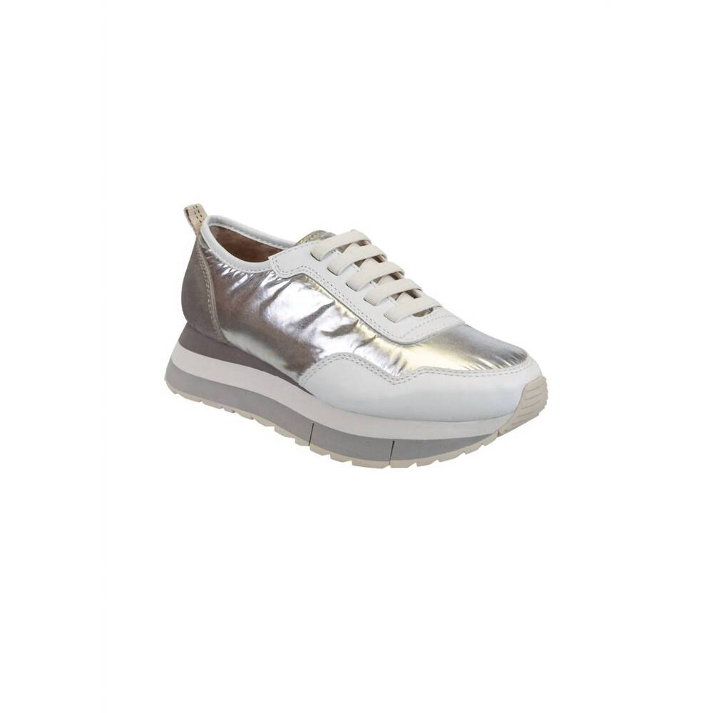 NEW NAKED FEET women's kinetic platform sneakers in silver